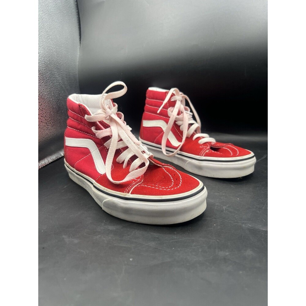 Vans Sk8-Hi Red White High Top Sneakers Shoes Men 5.5 Women 7 VN0A4BV6JV6